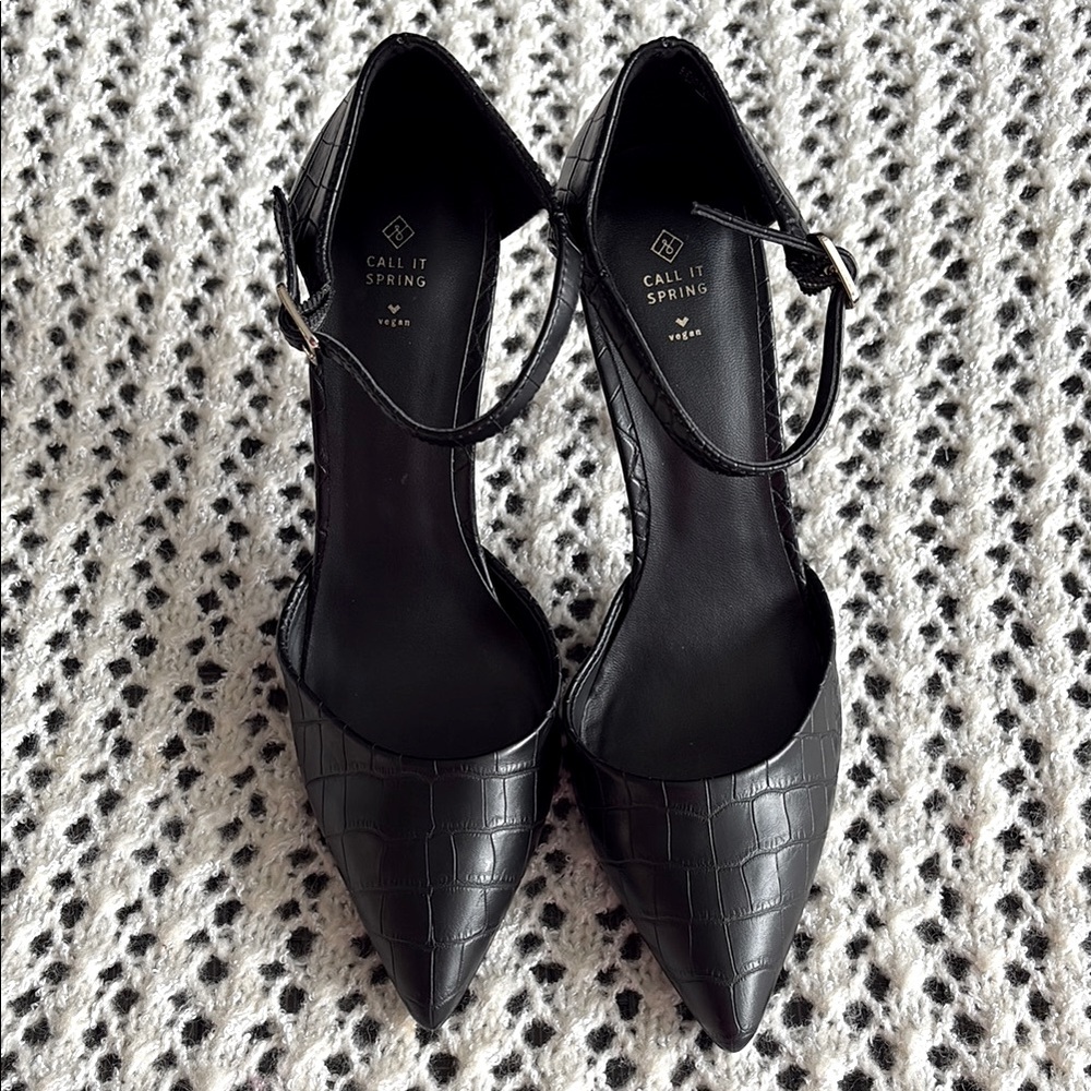 Call It Spring Black Heels with Elegant Design